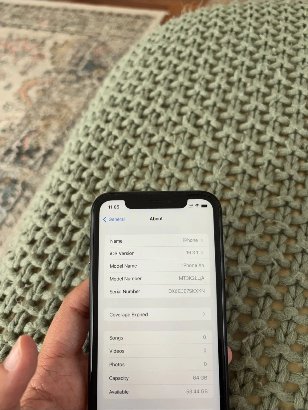 iPhone XR 64GB black AT&T with charger cable